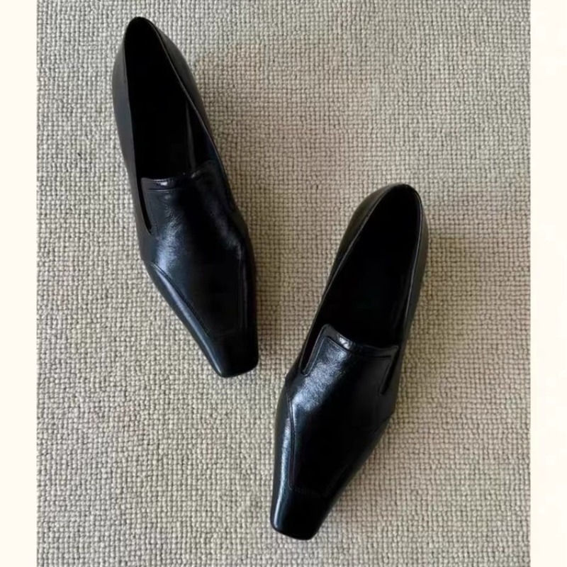 Women'S Heels - Retro Square Toe Deep Mouth Slip-on