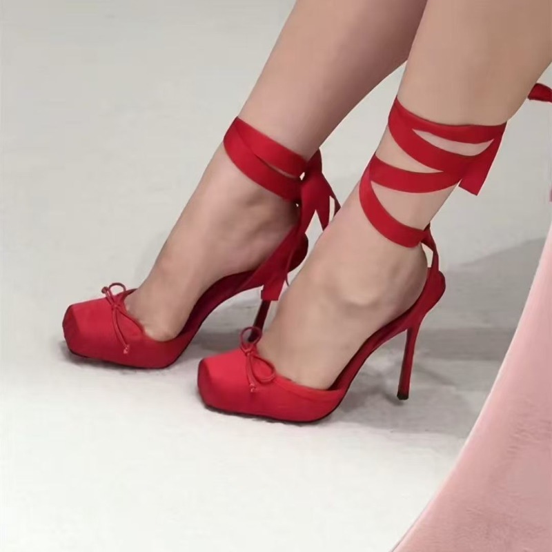 Red High-heeled Shoes, Women's - огляд і ціна Ankle Strap Heels