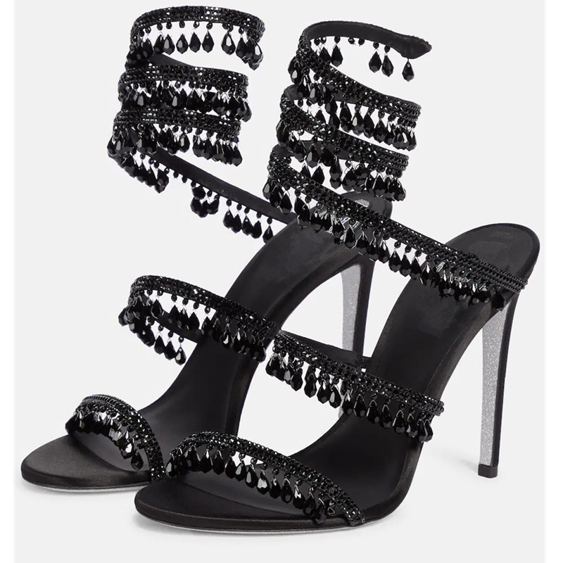 Sexy Green Crystal Fringe Stil - огляд і ціна Ankle Strap Heels