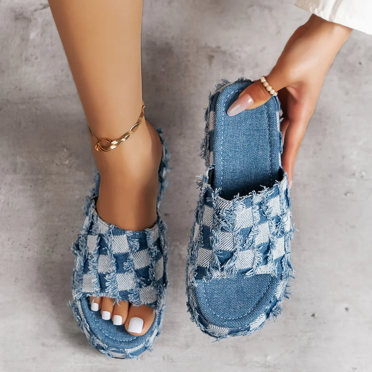 New Women Denim Slides Summer  - огляд і ціна Women Shoes Jeans