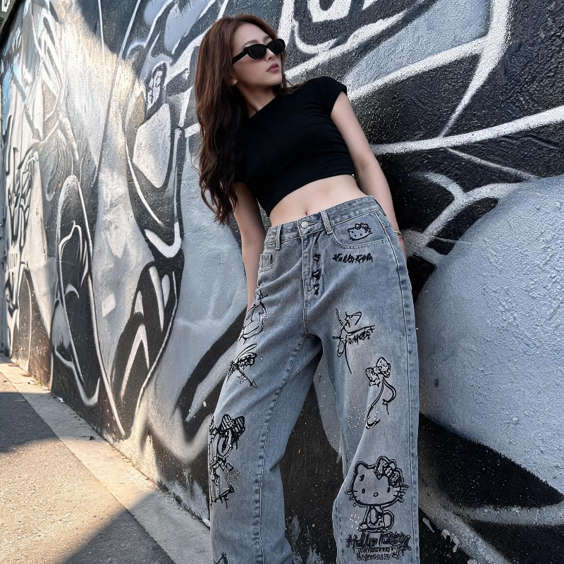 Cute Keiokitty Rhinestone Graf - огляд і ціна Women Shoes Jeans