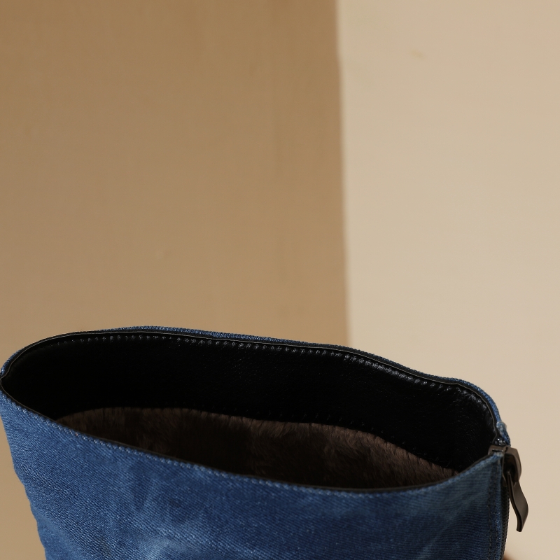 Blue Jeans Knee High Boots Wom - огляд і ціна Women Shoes Jeans