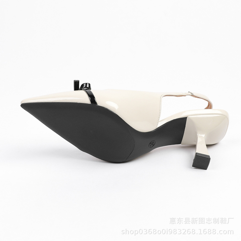 Women's Black Bow Contrast Col - огляд і ціна Ankle Strap Heels