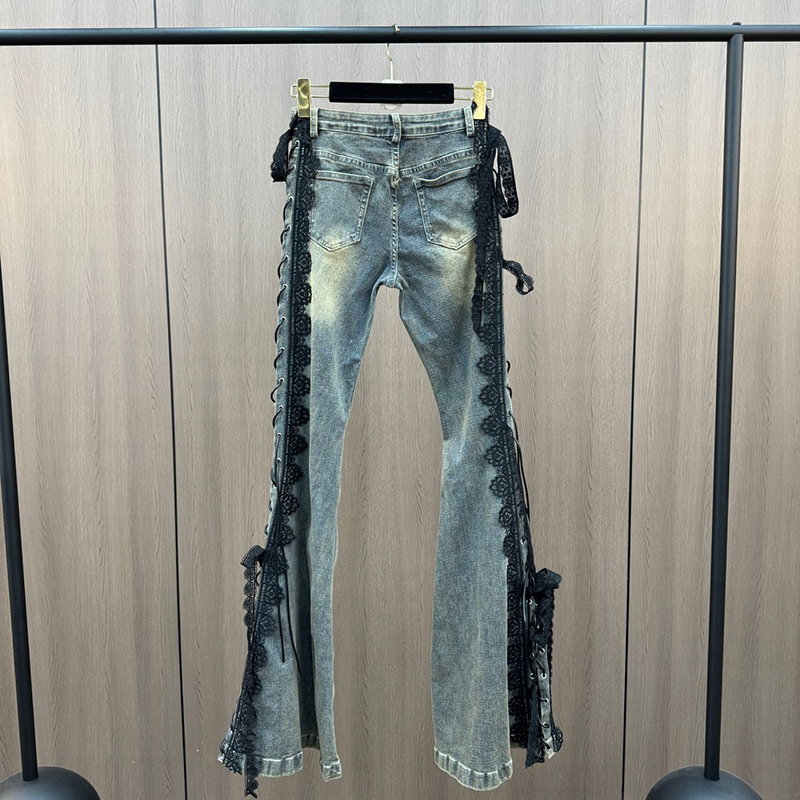 Lace Up Flare Jeans Retro Stit - огляд і ціна Women Shoes Jeans