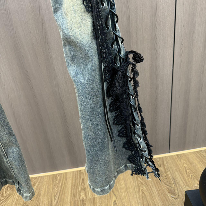 Lace Up Flare Jeans Retro Stit - огляд і ціна Women Shoes Jeans
