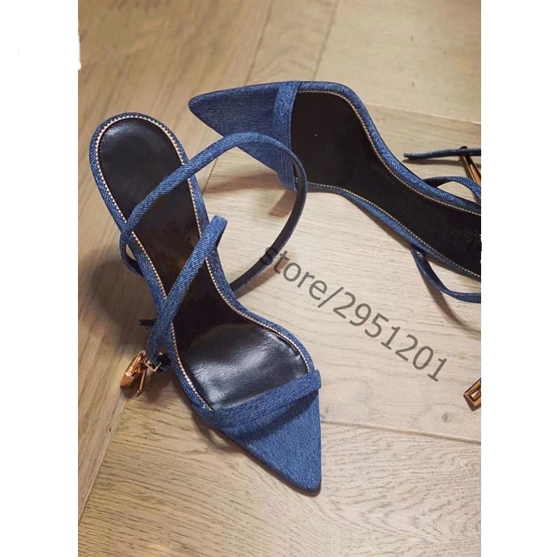 Sharp Pointed Gold Lock Strapp - огляд і ціна Women Shoes Jeans