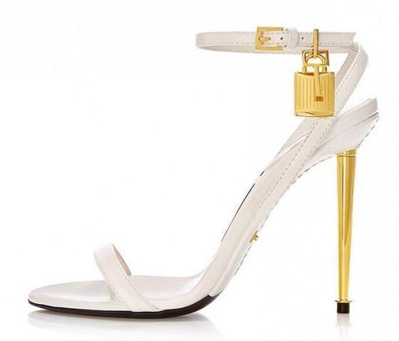 Sharp Pointed Gold Lock Strapp - огляд і ціна Women Shoes Jeans