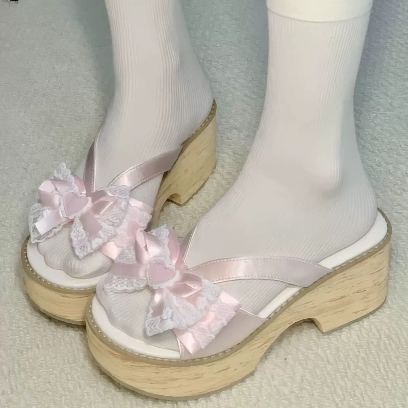 Sweet Bow Wood Grain Thick Bot - огляд і ціна Women'S Shoes Quality