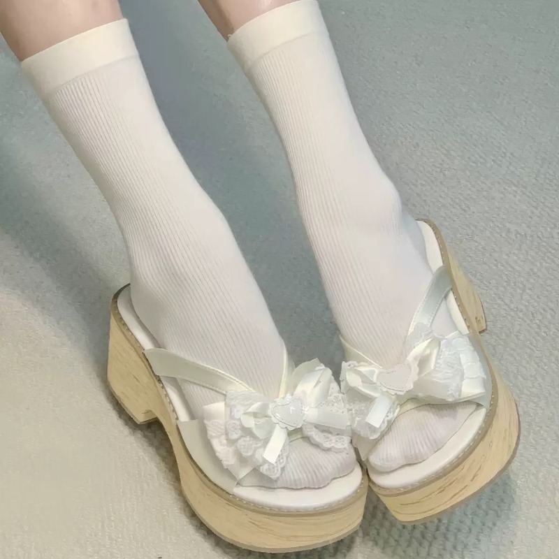 Sweet Bow Wood Grain Thick Bot - огляд і ціна Women'S Shoes Quality
