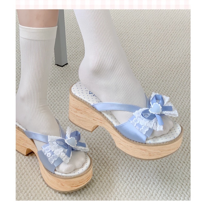 Sweet Bow Wood Grain Thick Bot - огляд і ціна Women'S Shoes Quality