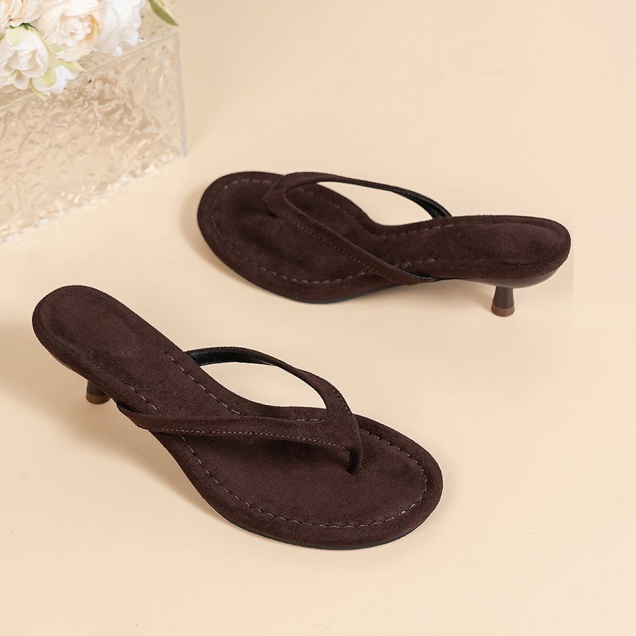 New Faux Suede Heeled Thong Sa - огляд і ціна Women'S Shoes Popular